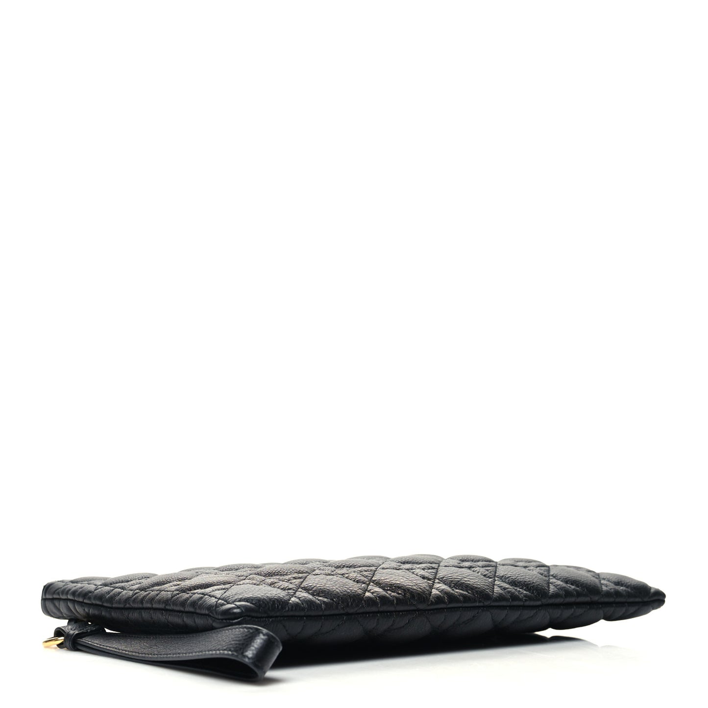 Supple Calfskin Cannage Large Caro Daily Pouch Black