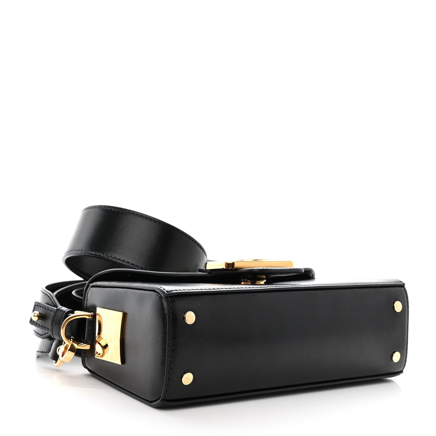Shiny Calfskin Nano Pencil Bag Black