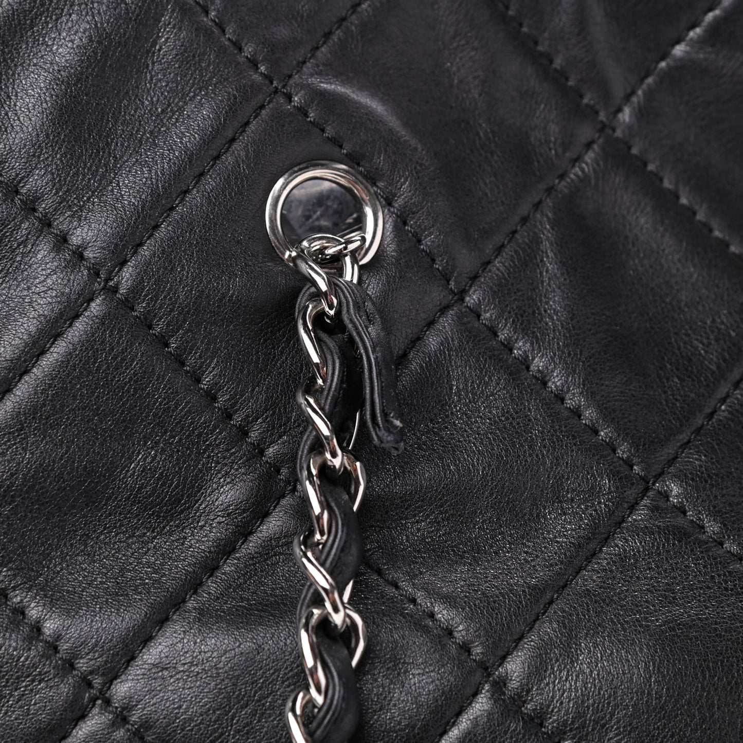 Calfskin Quilted Large In The Business Tote Black