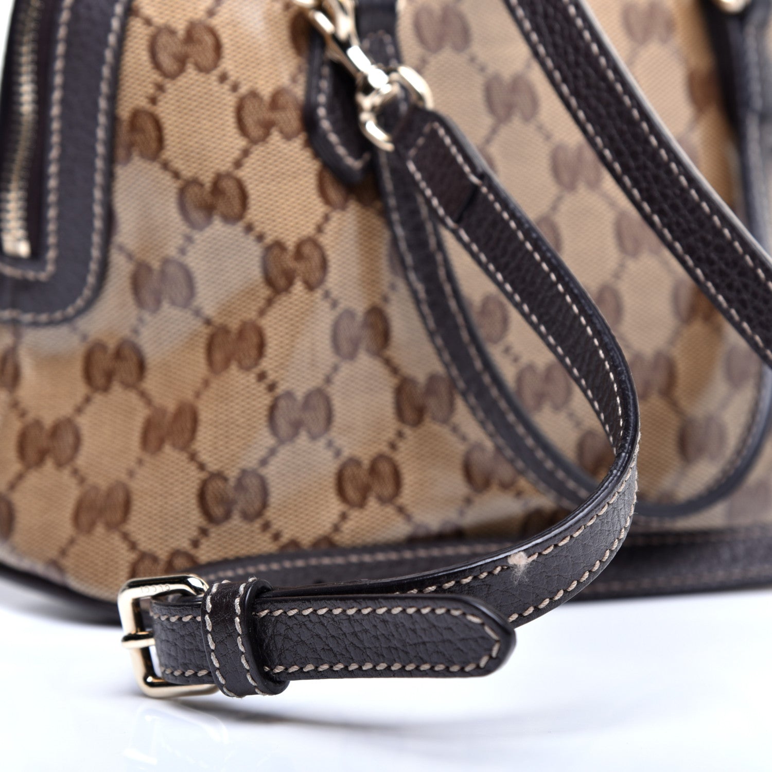 Gucci Crystal Monogram Dollar Calfskin Mini Dome Bag Beige Ebony Testa di Moro 12 of 12