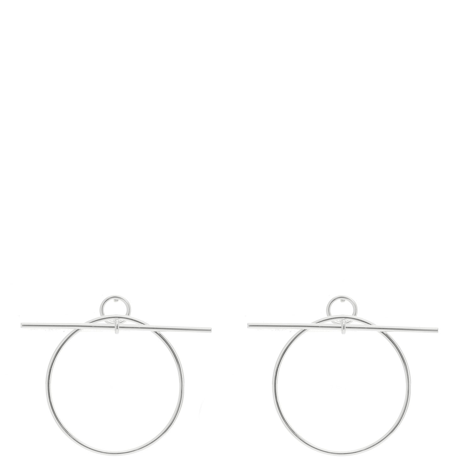 Hermes Sterling Silver MM Loop Earrings 1 of 6