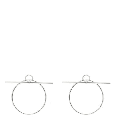 Hermes Sterling Silver MM Loop Earrings 1 of 6