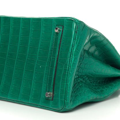 Hermes Matte Alligator Birkin 35 Malachite 6 of 18