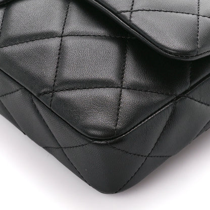Chanel Lambskin Quilted Pearl CC Flap Clutch Black 11 of 12