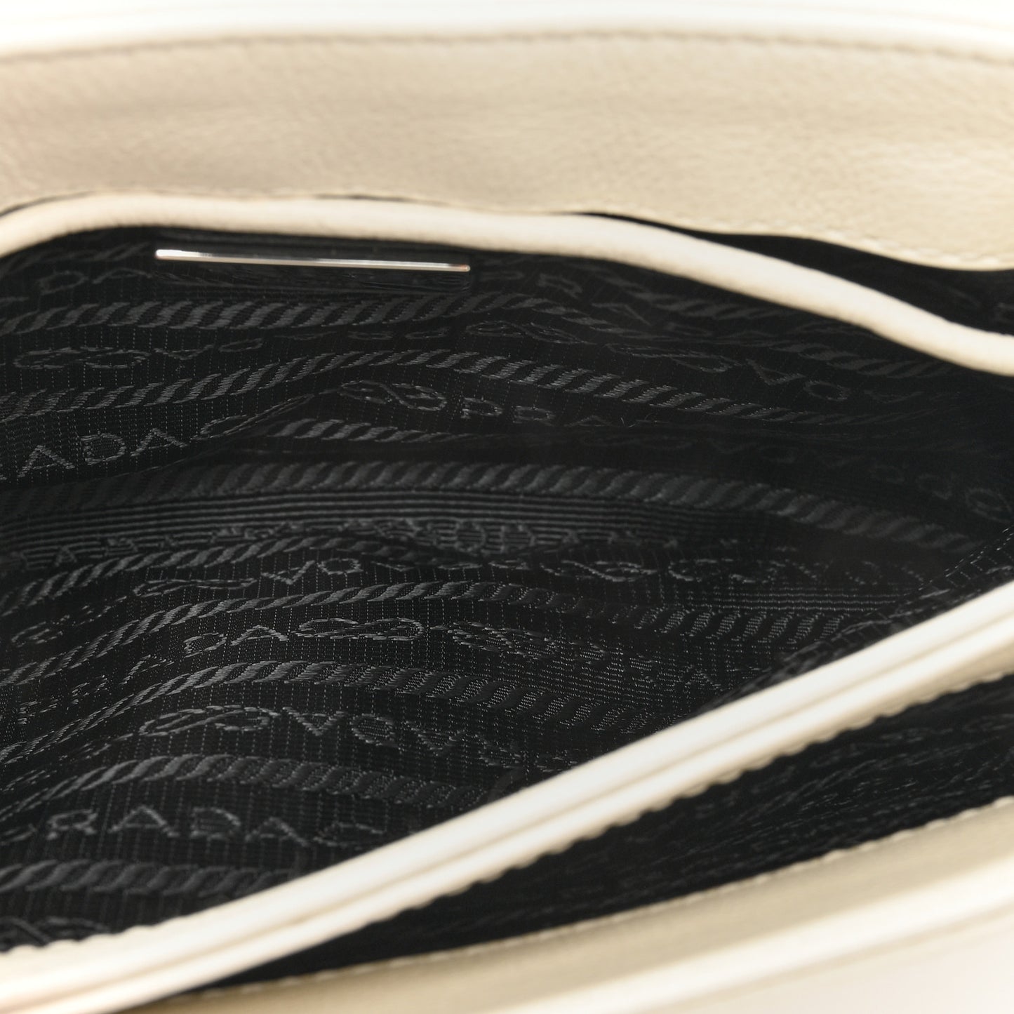 Glace Calfskin Chain Crossbody Bag White