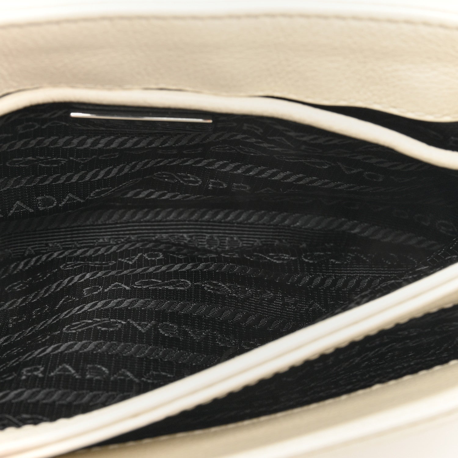 Prada Glace Calfskin Chain Crossbody Bag White 6 of 10