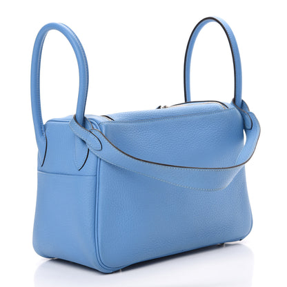 Hermes Taurillon Clemence Lindy 26 Bleu Paradis 2 of 10