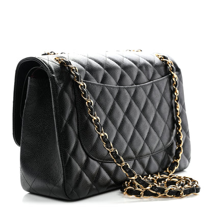 Chanel Caviar Quilted Jumbo Double Flap Black 3 of 11