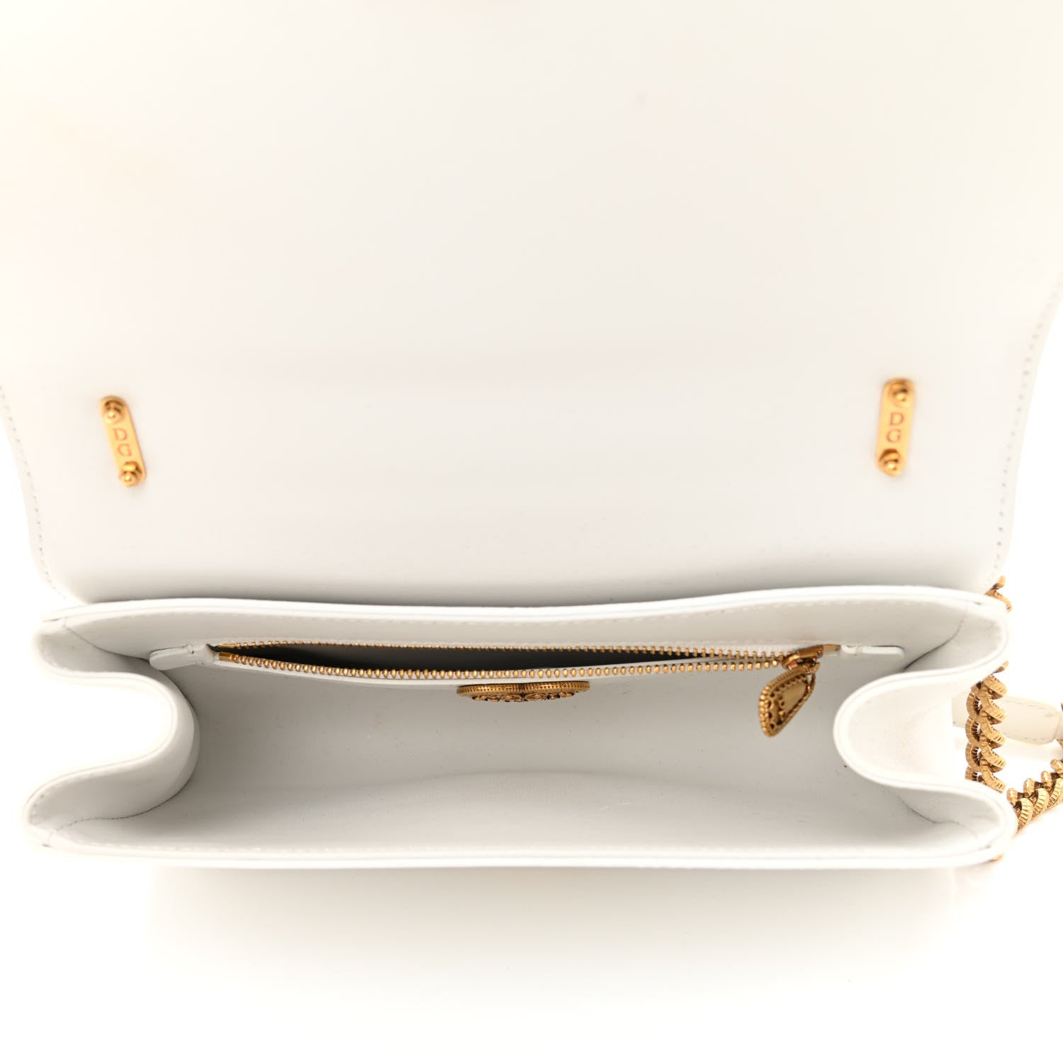 Dolce & Gabbana Calfskin Medium Devotion Crossbody Bag White 5 of 8