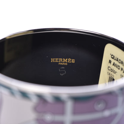Hermes Enamel Printed Quadrige Extra Wide Bracelet 70 Mineral 4 of 4
