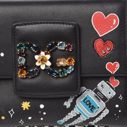Dolce & Gabbana Crystal Embellished Calfkskin Mini Milennials Robot Satchel Black 11 of 11