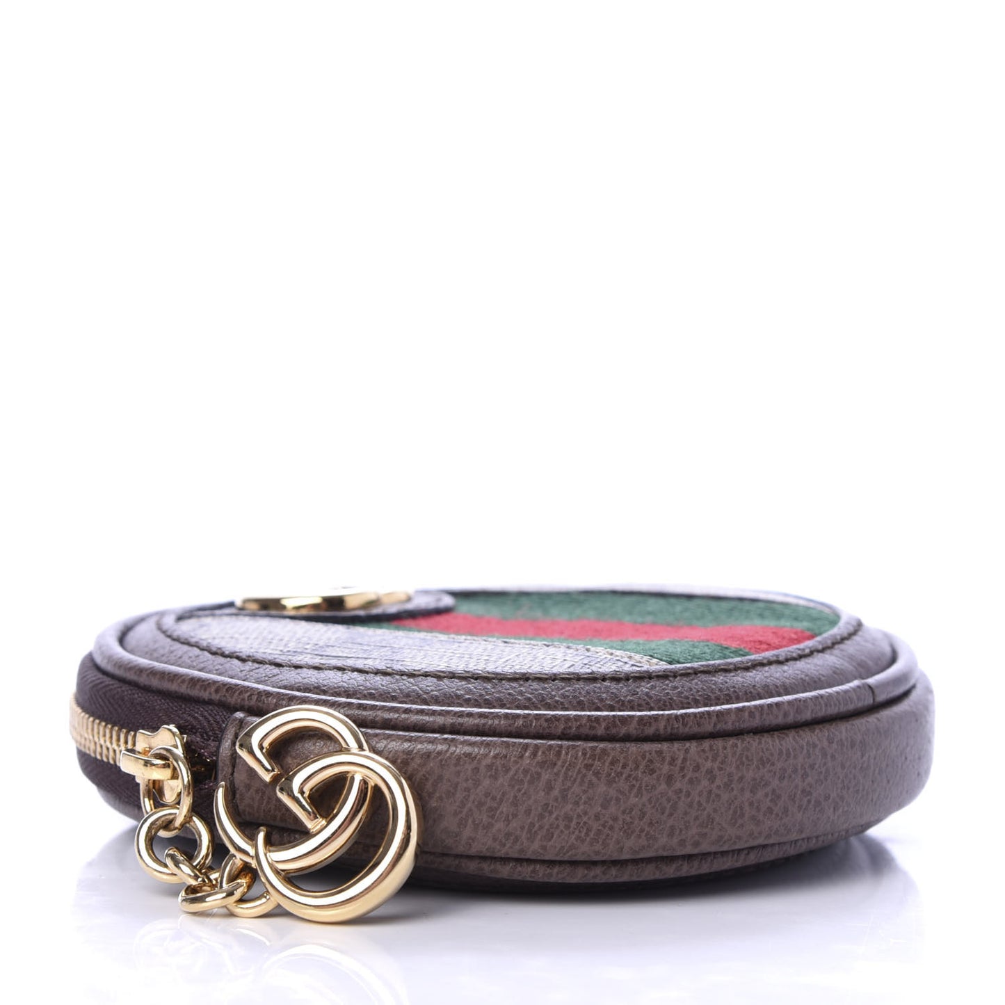 GG Supreme Monogram Web Ophidia Round Coin Purse Beige New Acero