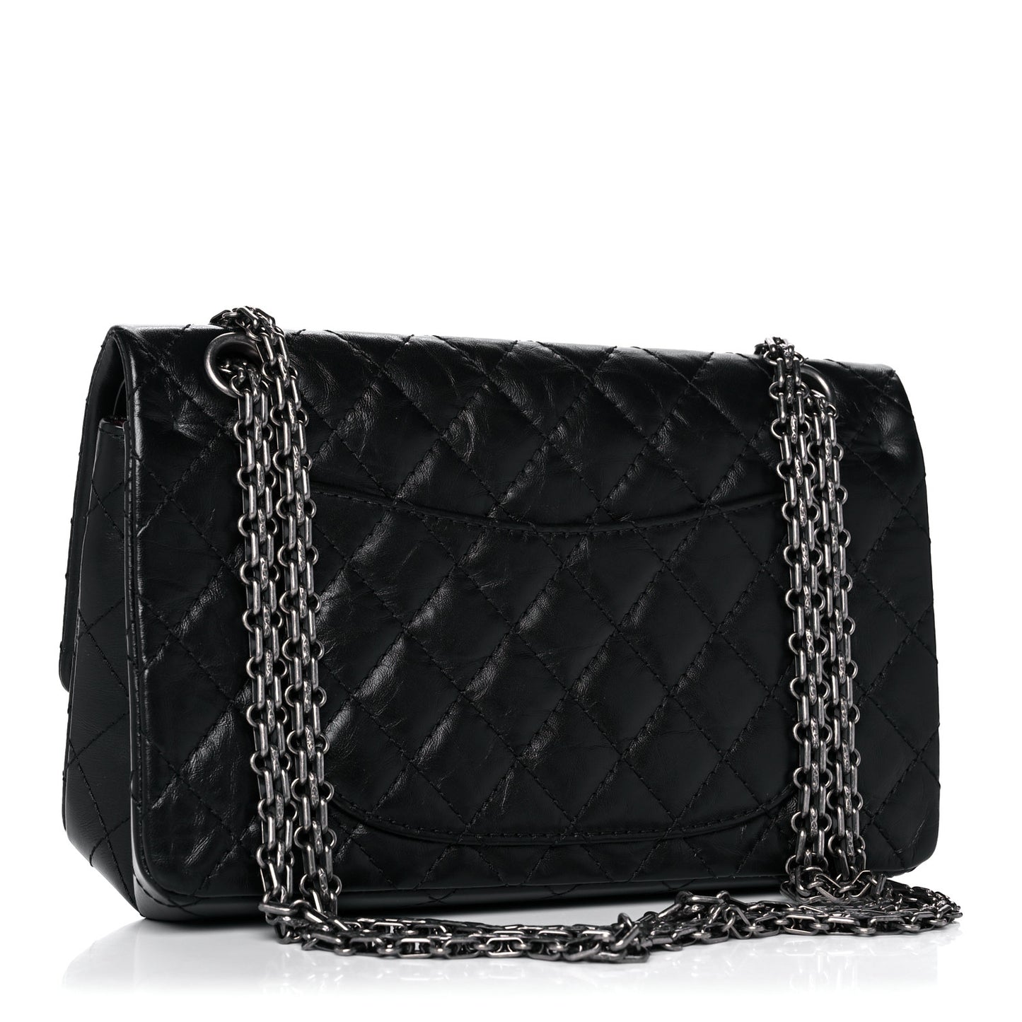 Aged Calfskin Quilted 2.55 Reissue 225 Flap Black