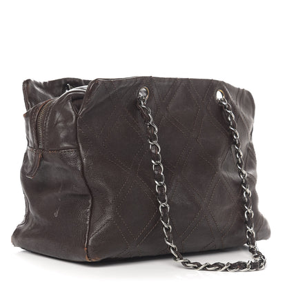 Chanel Calfskin Small Diamond Stitch Tote Brown 3 of 23