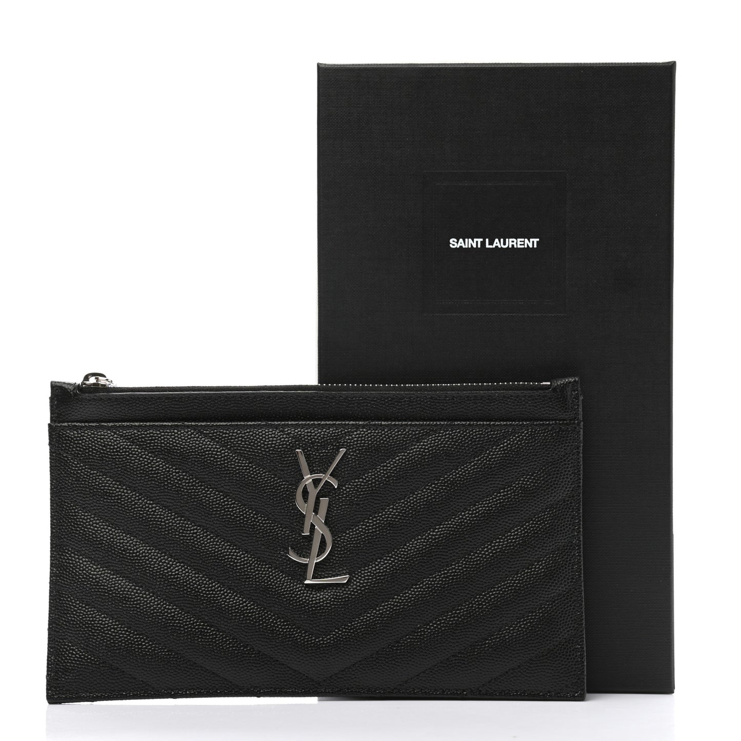 Grain De Poudre Chevron Monogram Bill Pouch Black