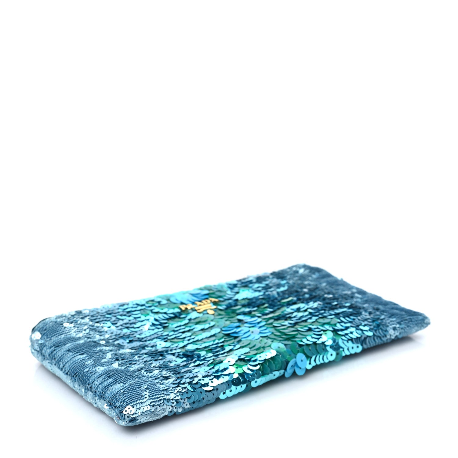 Prada Sequin Ombre Clutch Blue Green 4 of 7