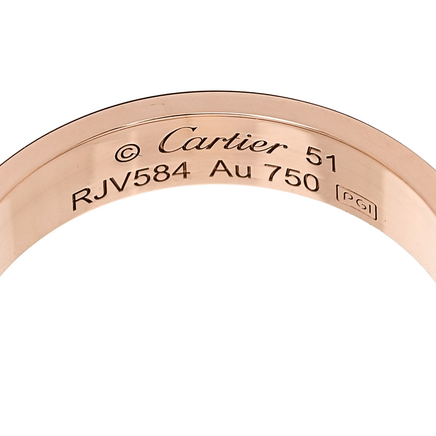 Cartier 18K Pink Gold 3.5mm LOVE Wedding Band Ring 51 5.75 4 of 5