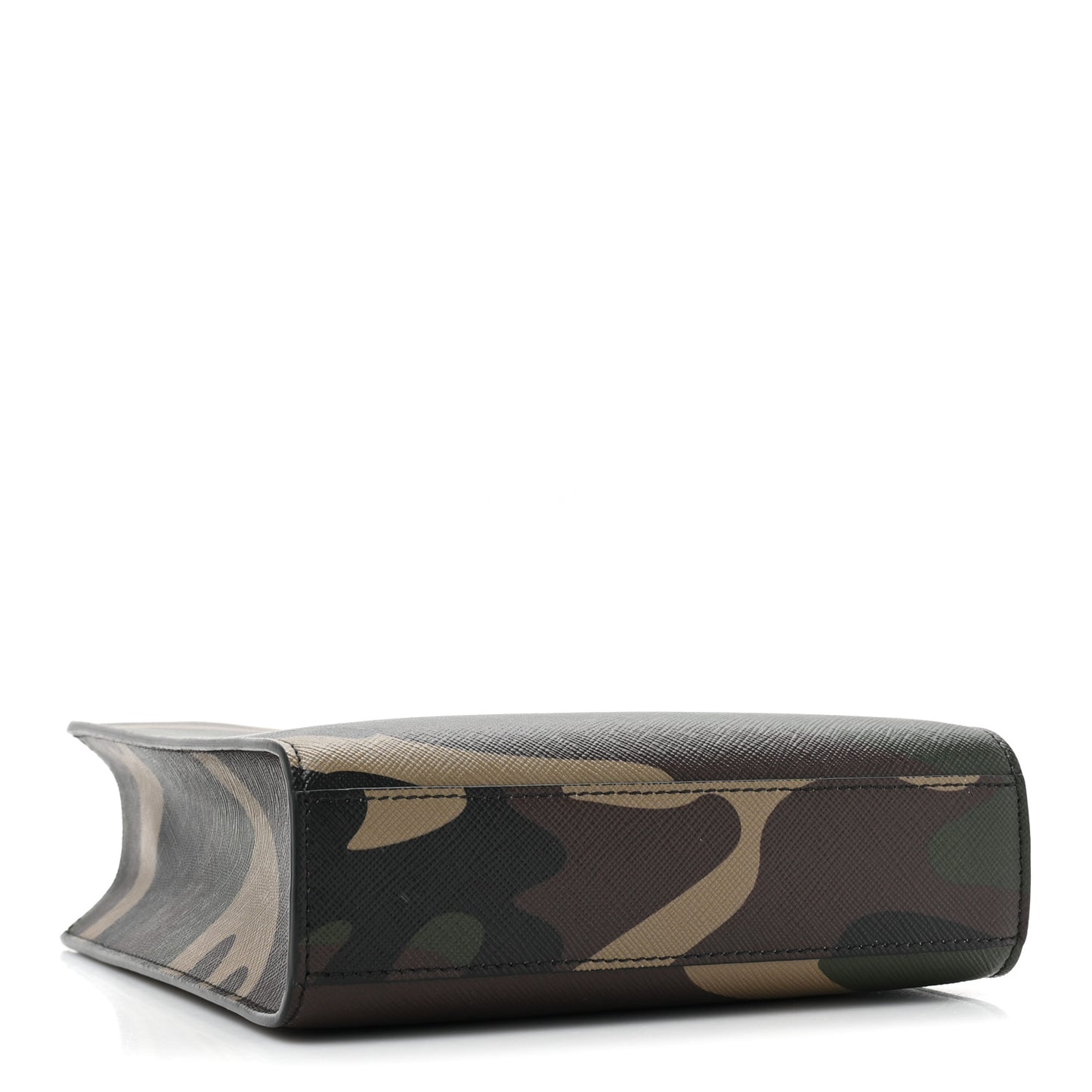 Canvas Calfskin Mini Vertical Cabas Khaki