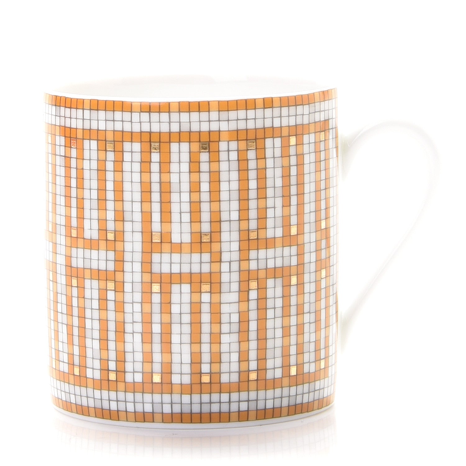 Hermes Porcelain Mosaique Au 24 Gold Coffee Cup and Saucer Set of 2 4 of 6