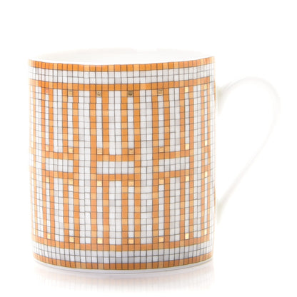Hermes Porcelain Mosaique Au 24 Gold Coffee Cup and Saucer Set of 2 4 of 6
