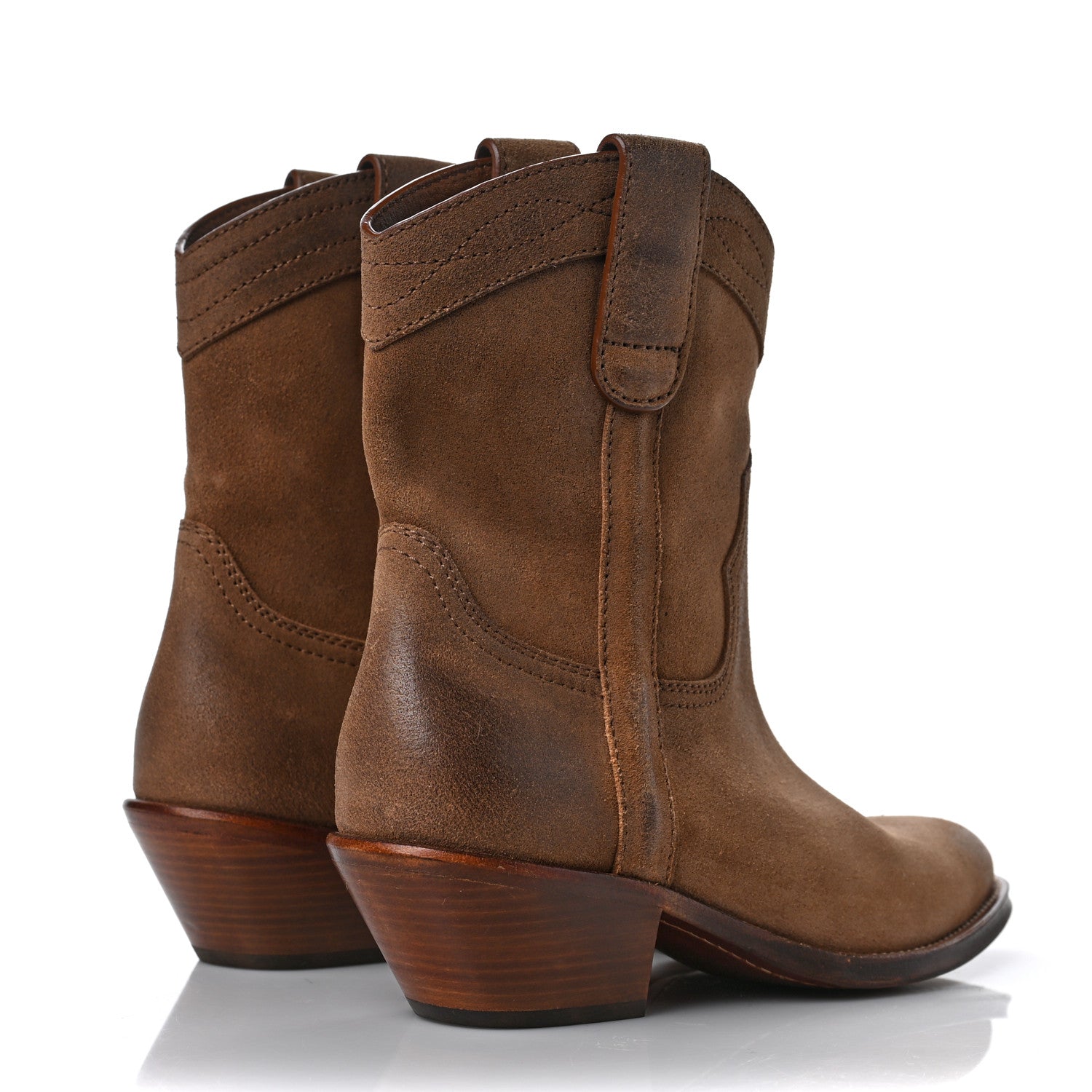 Saint Laurent Suede Eastwood Western Boots 38 Vintage Brown 5 of 12