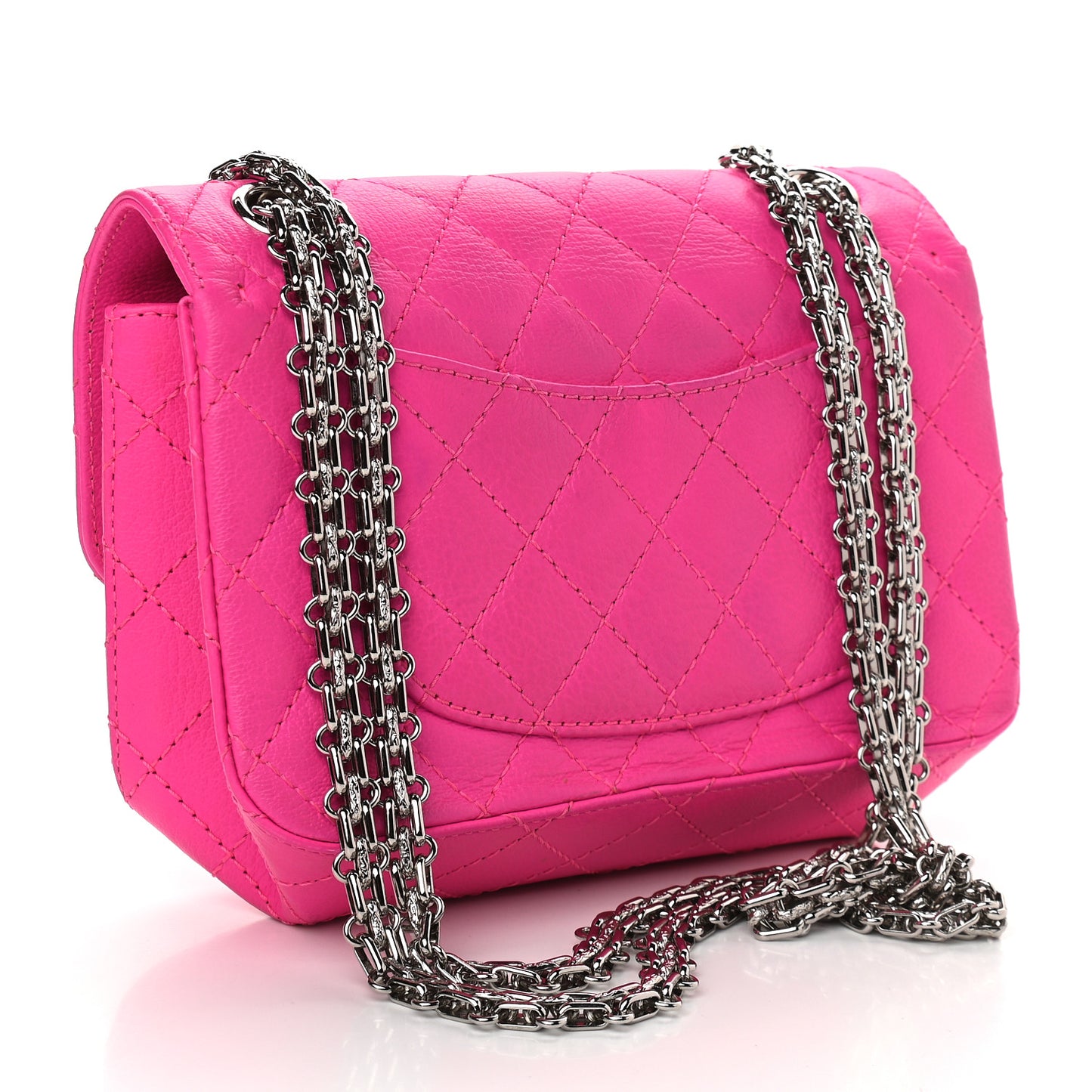 Goatskin Quilted 2.55 Reissue Mini Flap Fluorescent Pink