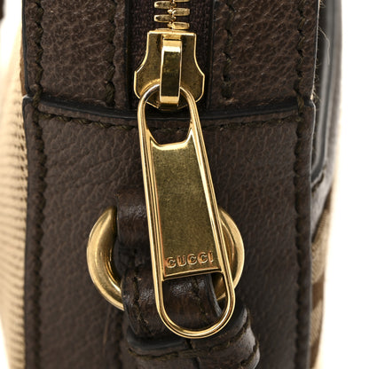 Gucci Monogram Jumbo GG Textured Dollar Calfskin Web Messenger Shoulder Bag Camel Ebony New Acero 12 of 16