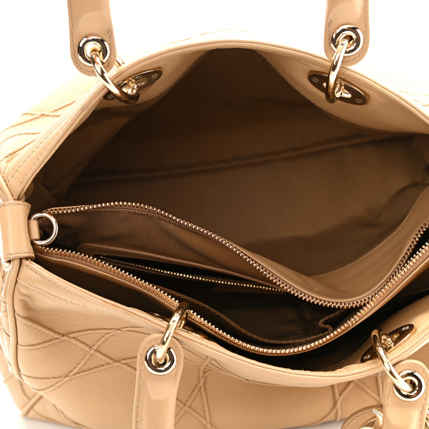 Lambskin Cannage Granville Polochon Beige