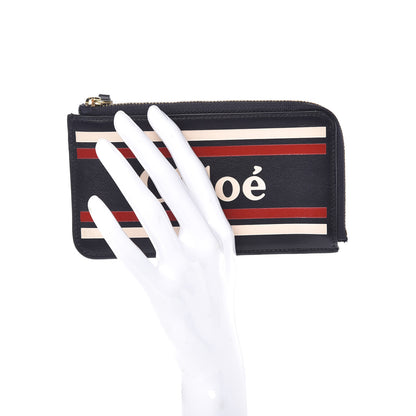Chloe Calfskin Logo Vick Zip Card Case Full Blue 2 of 7