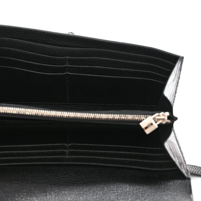 Hermes Lizard Kelly Longue Wallet Black 5 of 7