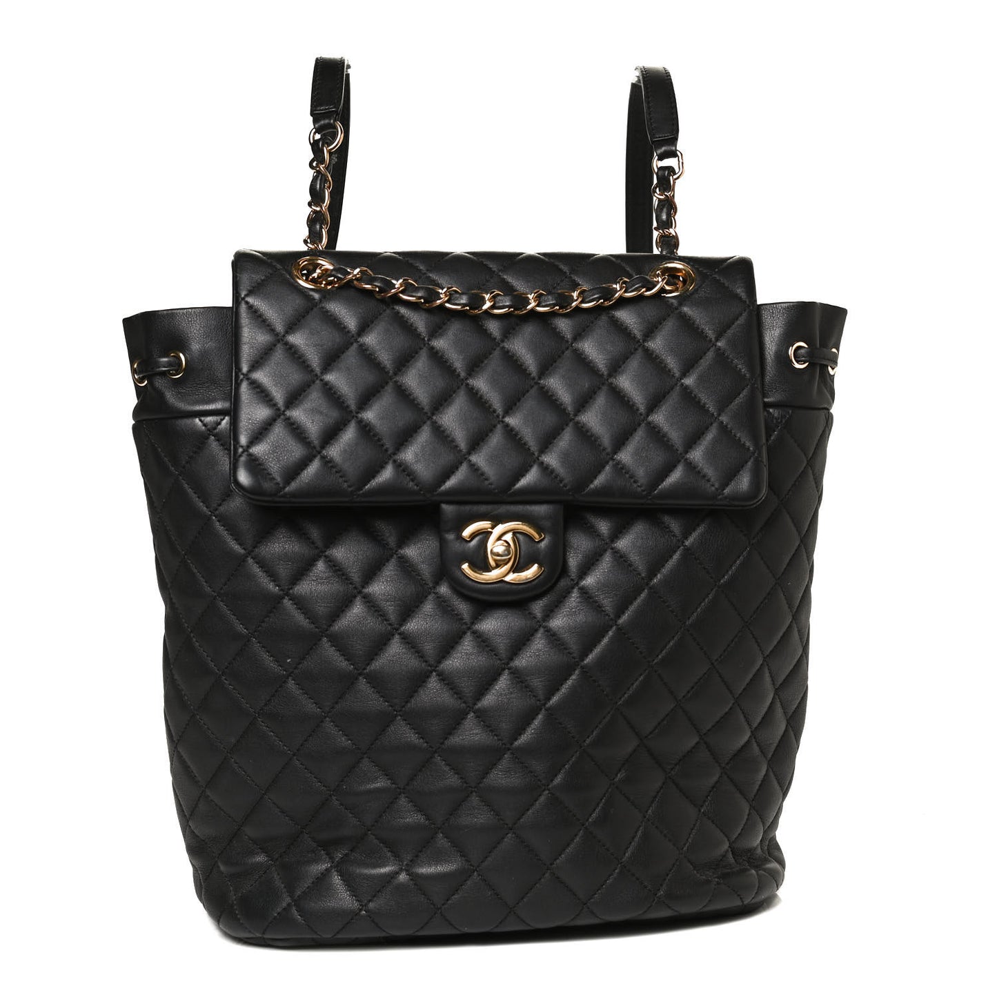 Lambskin Quilted Large Urban Spirit Backpack Black