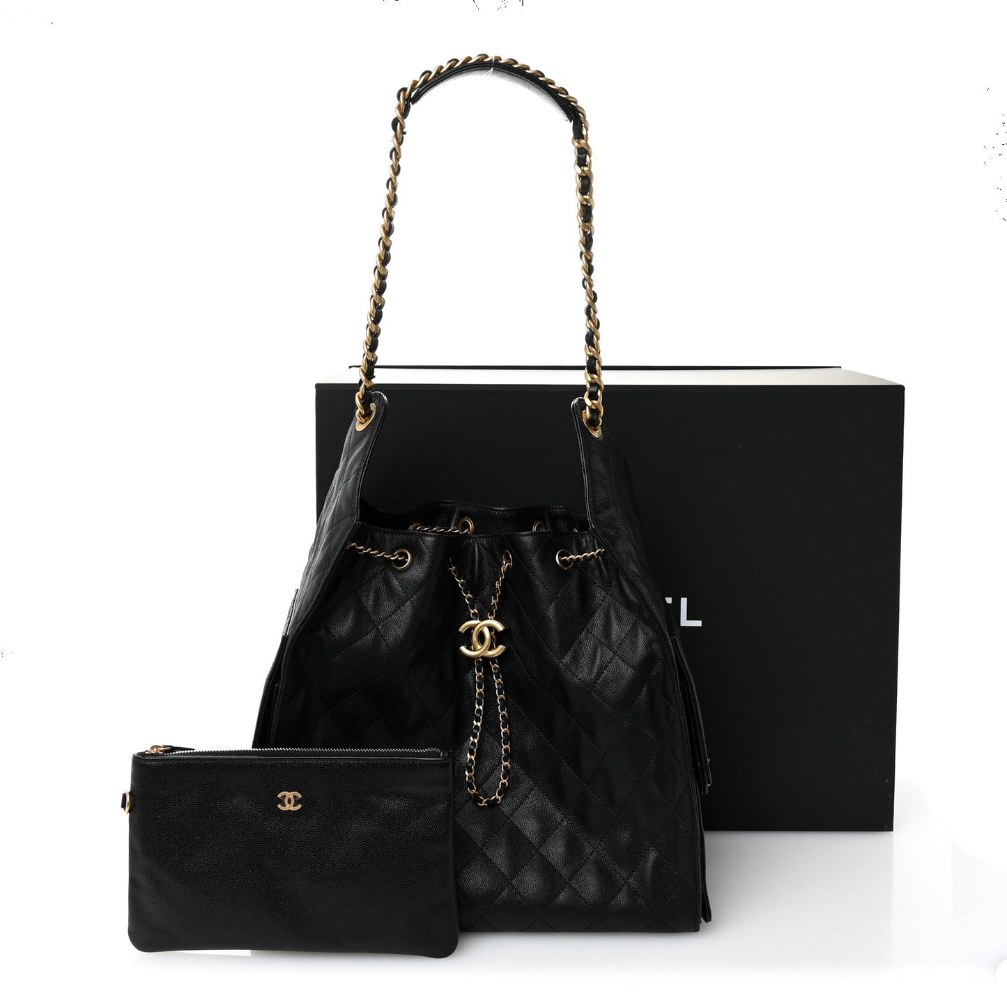 Caviar Quilted Medium Chanel 25 Handbag Black
