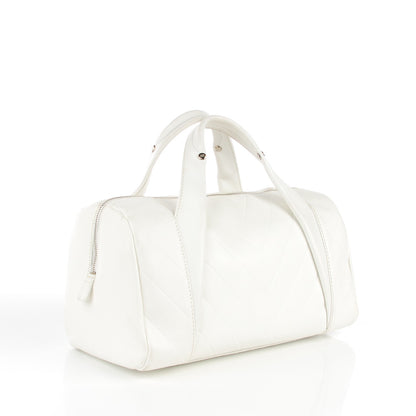 Chanel Calfskin CC Chevron All Day Long Boston White 3 of 7
