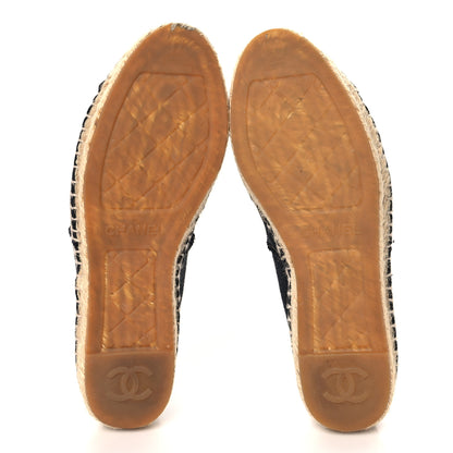 Chanel Denim Toile CC Espadrilles 37 Black 11 of 11