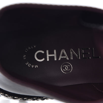 Chanel Crackled Calfskin Velvet Pearl Combat Short Boots 38 Black 6 of 9