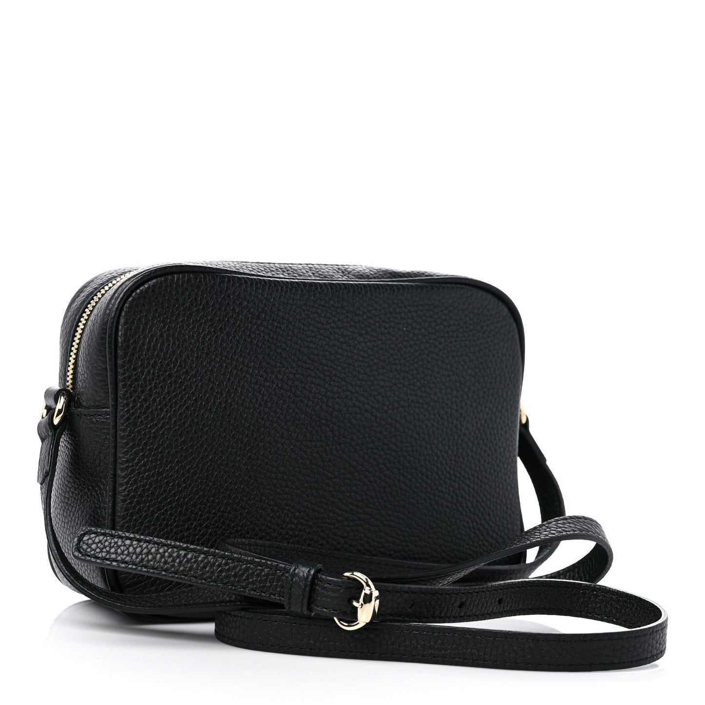 Pebbled Calfskin Small Soho Disco Bag Black