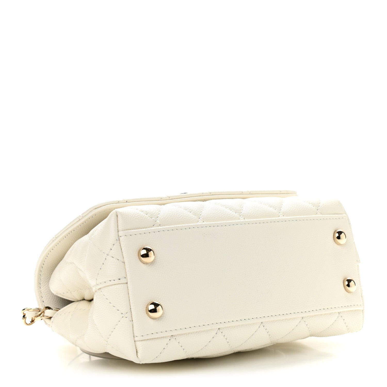 Chanel Caviar Quilted Extra Mini Coco Handle Flap White 3 of 8