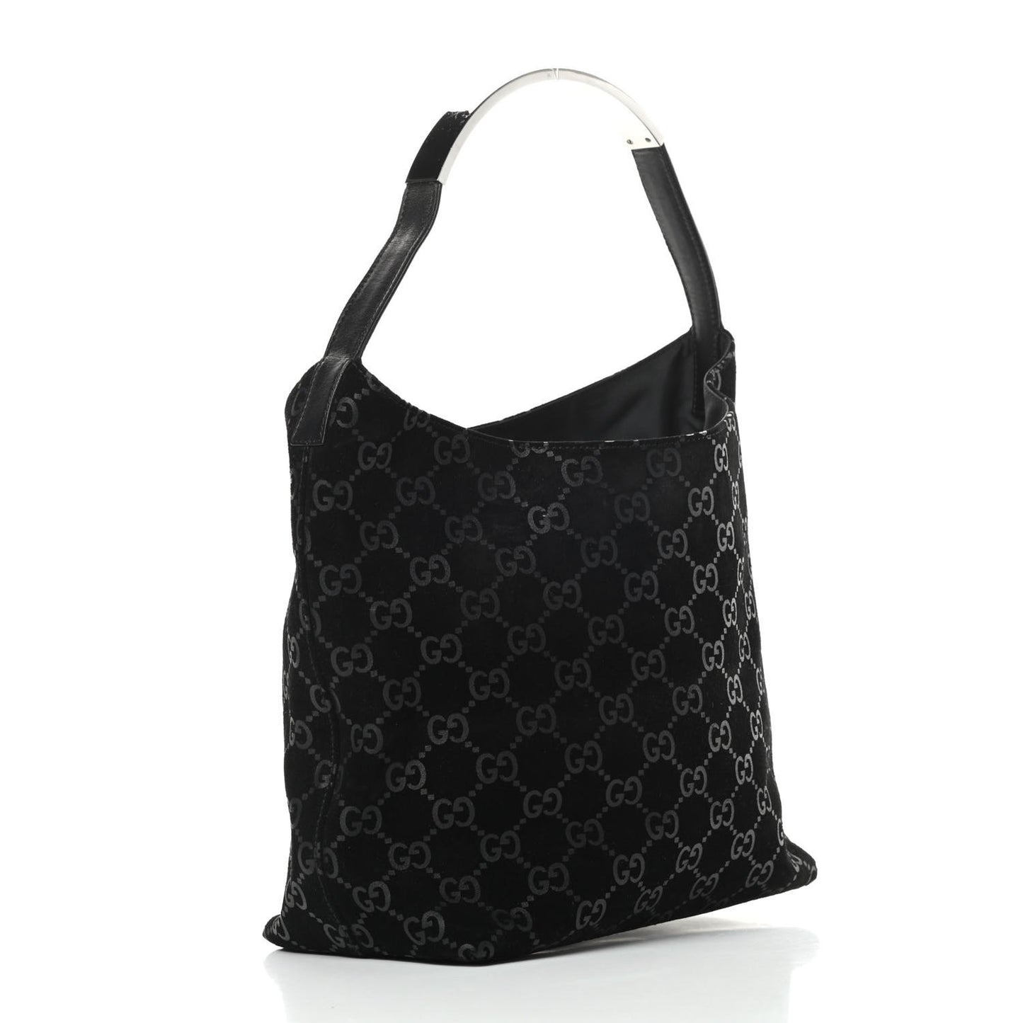 Suede Monogram Hobo Black