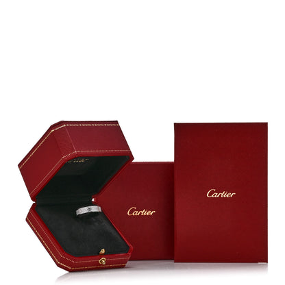 Cartier 18K White Gold Diamond 5mm LOVE Paved Ring 58 8.5 5 of 5