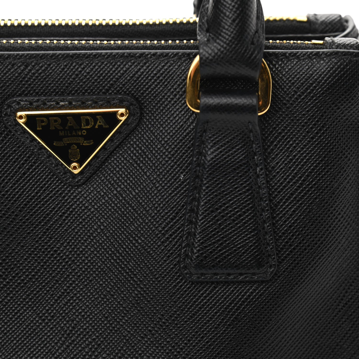 Prada Saffiano Lux Mini Galleria Double Zip Tote Black 12 of 13