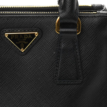 Prada Saffiano Lux Mini Galleria Double Zip Tote Black 12 of 13
