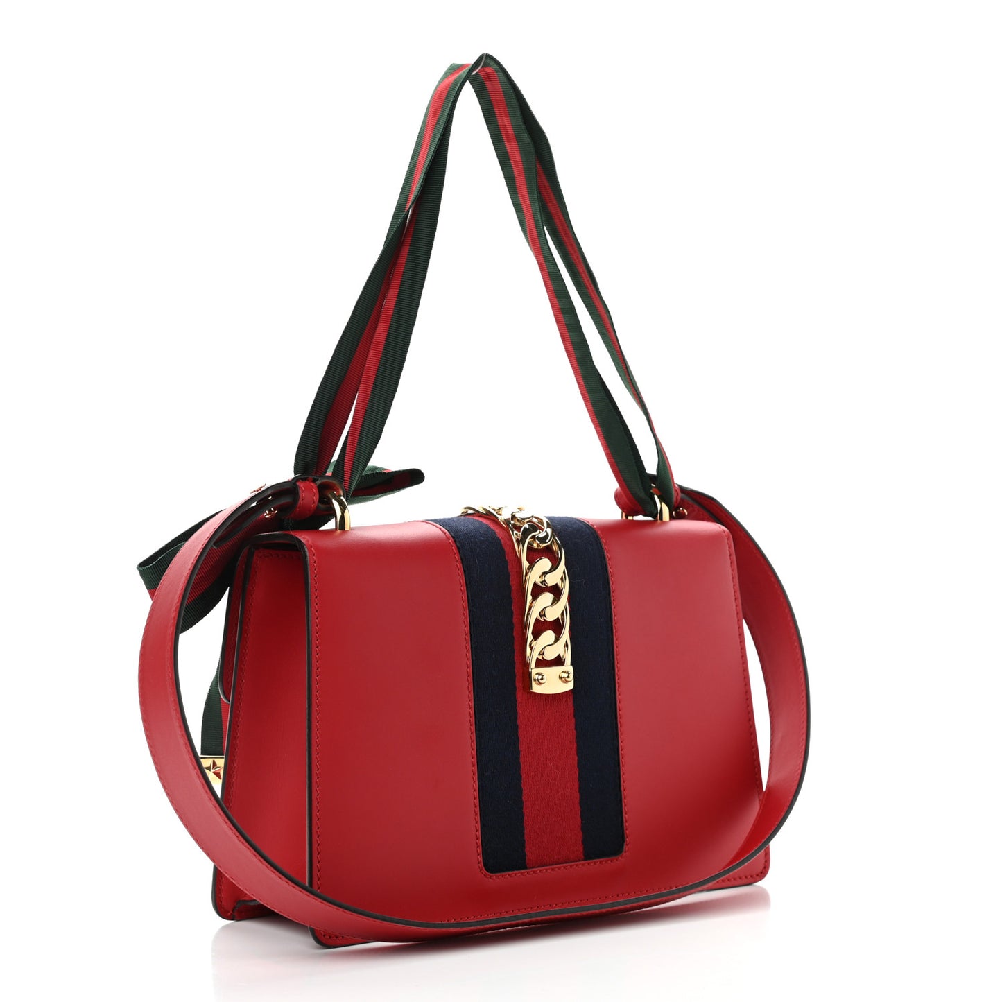 Calfskin Small Sylvie Shoulder Bag Hibiscus Red