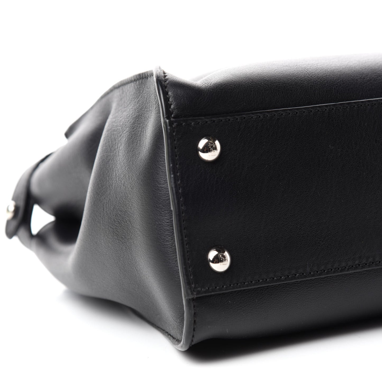 Vitello Dolce Shiny Nappa Plexglass Granite Medium Peekaboo Iconic Satchel Black