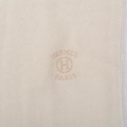 Hermes Cashmere Silk Plume Unie Stole Ivory 4 of 5