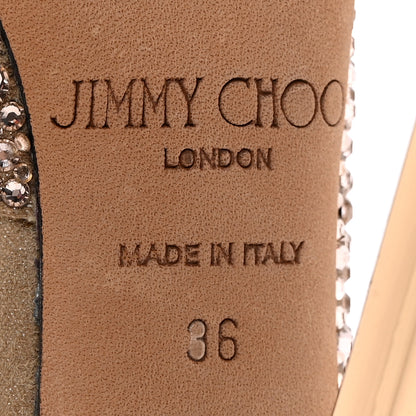 Jimmy Choo Crystal Shimmer Suede 100 Pumps 36 Gold 7 of 15