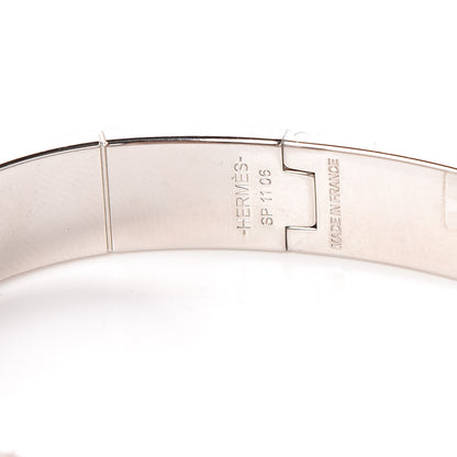 Hermes Shiny Alligator Charniere Cuir Narrow Hinged Bracelet M Bourgogne 4 of 5