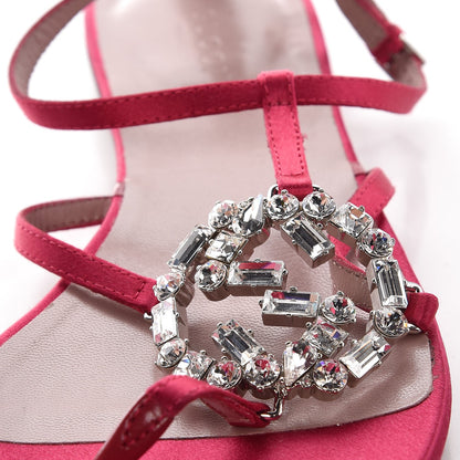 Gucci Satin Crystal GG Thong Sandals 39 Petunia 9 of 9