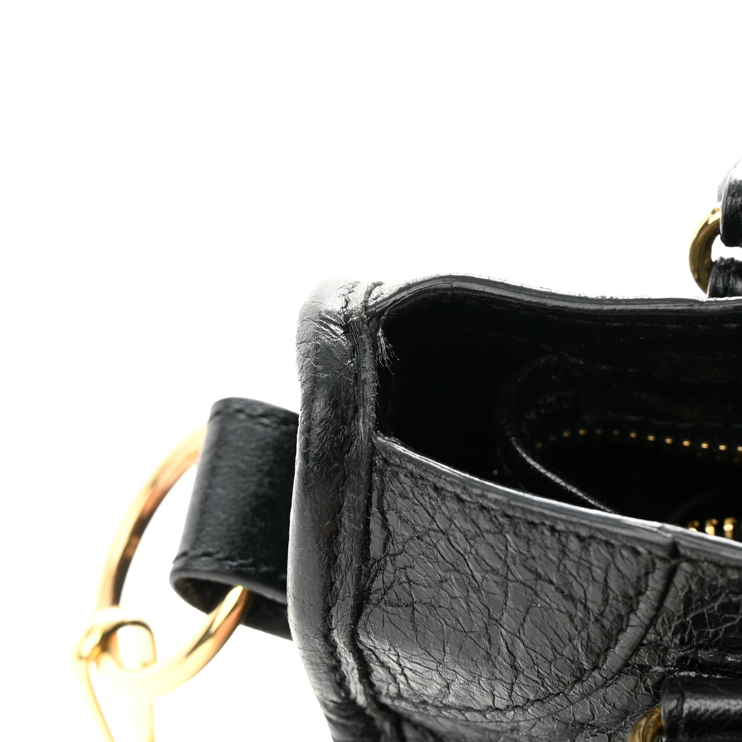 Agneau Classic Gold Hardware Mini City Black