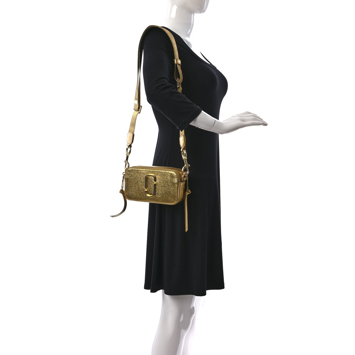 Marc Jacobs Metallic Saffiano Small Snapshot Camera Bag Gold 2 of 12