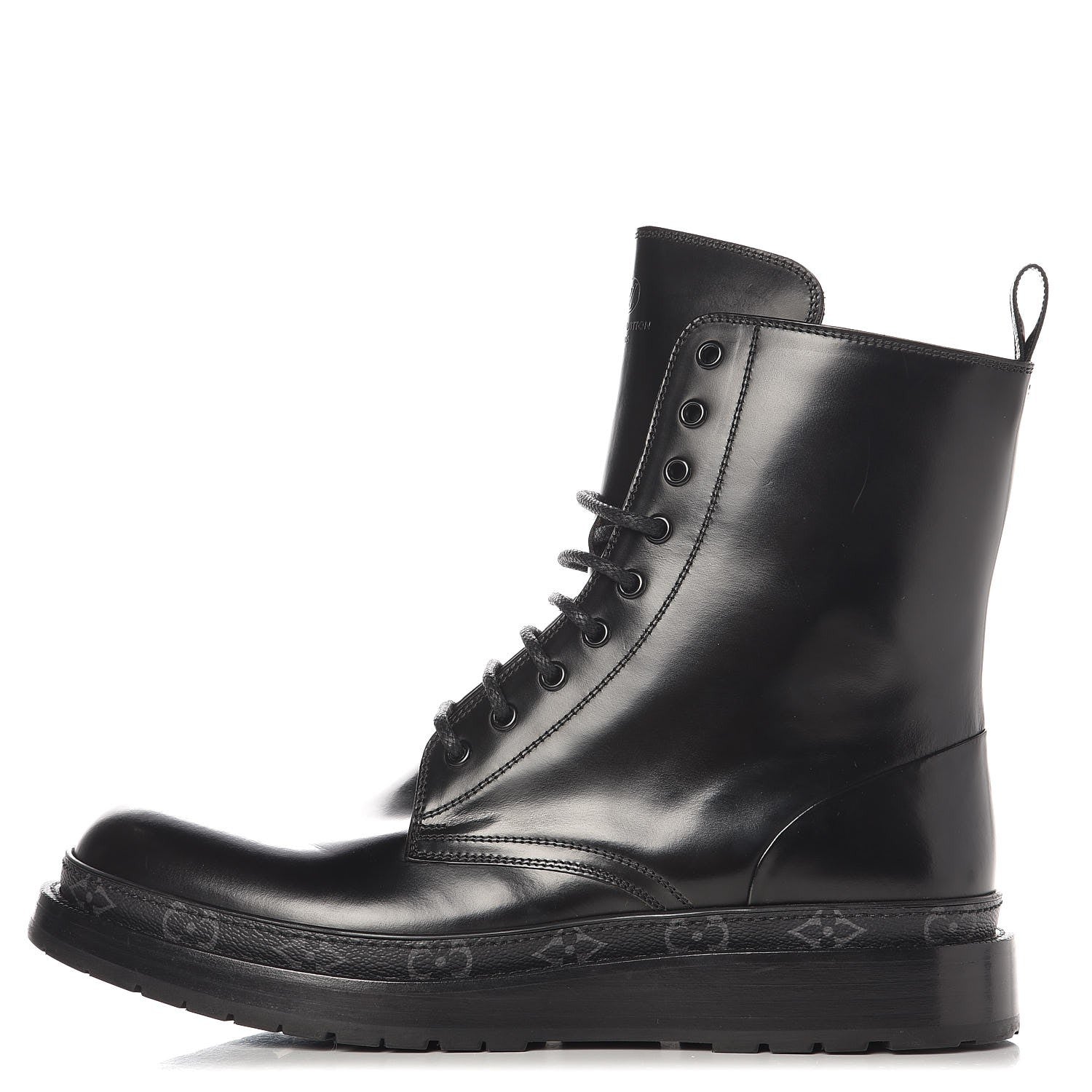 Louis Vuitton Calfskin Monogram Eclipse Ice Ankle Boots 9 Black 1 of 10
